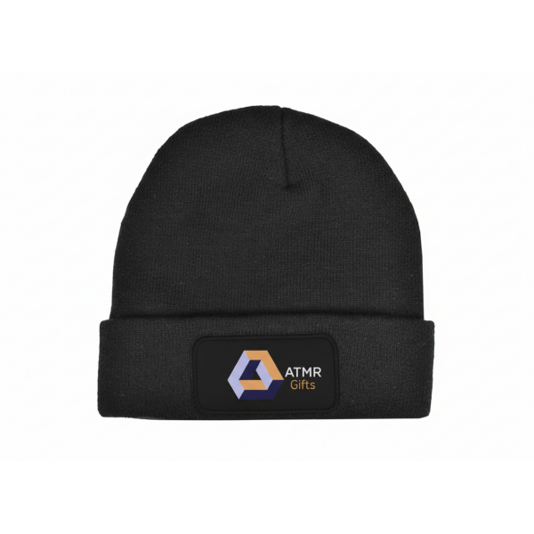 Gebreide muts met label 100% rPET - Zwart Gebreide muts met label 100% rPET - Zwart