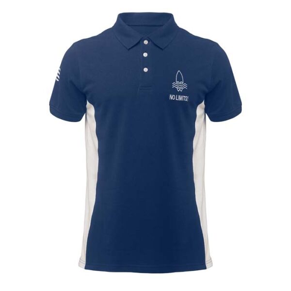 Polo met contrastzijpanden met logo