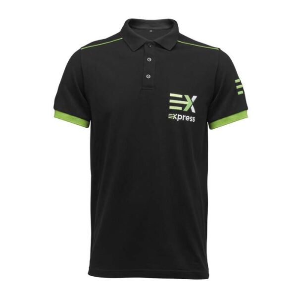 Polo met contrastbies en logo